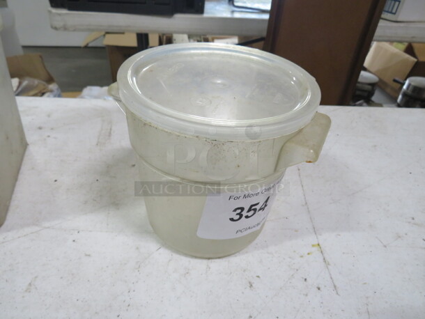 One 1 Quart Round Food Storage Container With Lid.