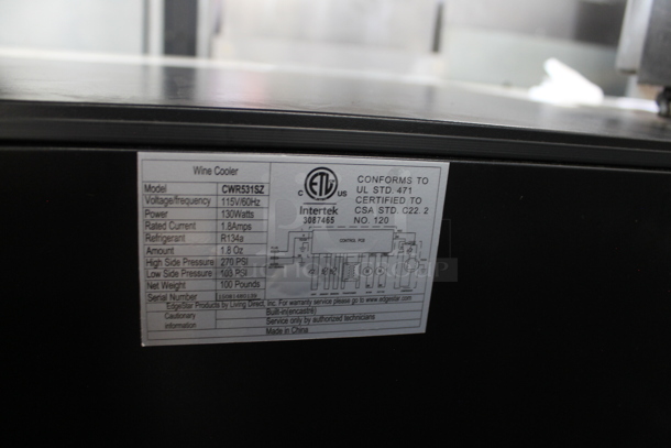 CWR531SZ Stainless Steel Commercial Wine Chiller Merchandiser. 115 Volts, 1 Phase. Tested and Does Not Power On - Image 6 of 6