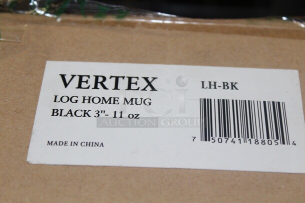 NEW IN BOX! 2 Boxes (30 Count Each) Vertex Black 11oz. Log Home Mugs. 60X Your Bid!  - Image 2 of 2