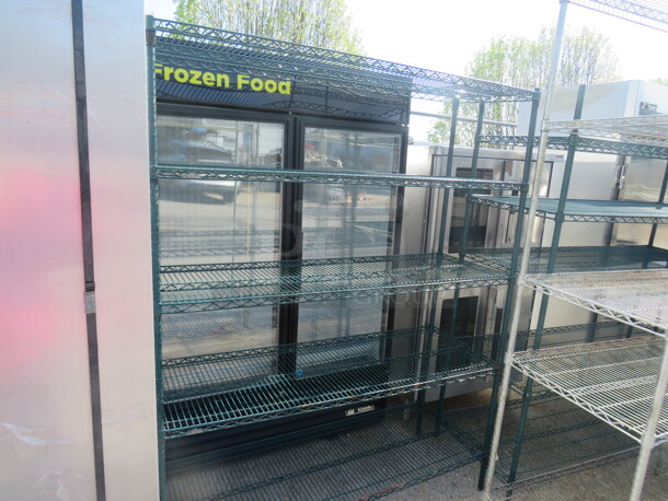 One Green Coated Metro Shelf With 5 Shelves. 60X21X75 - Image 1 of 1