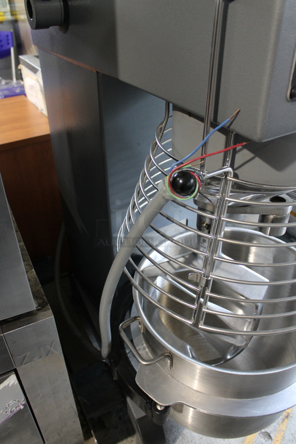 Varimlxer W60 Metal Commercial Floor Style 60 Quart Planetary Dough Mixer w/Stainless Steel Mixing Bowl, Bowl Guard and Paddle Attachment. 208 Volts, 3 Phase.  - Image 7 of 11