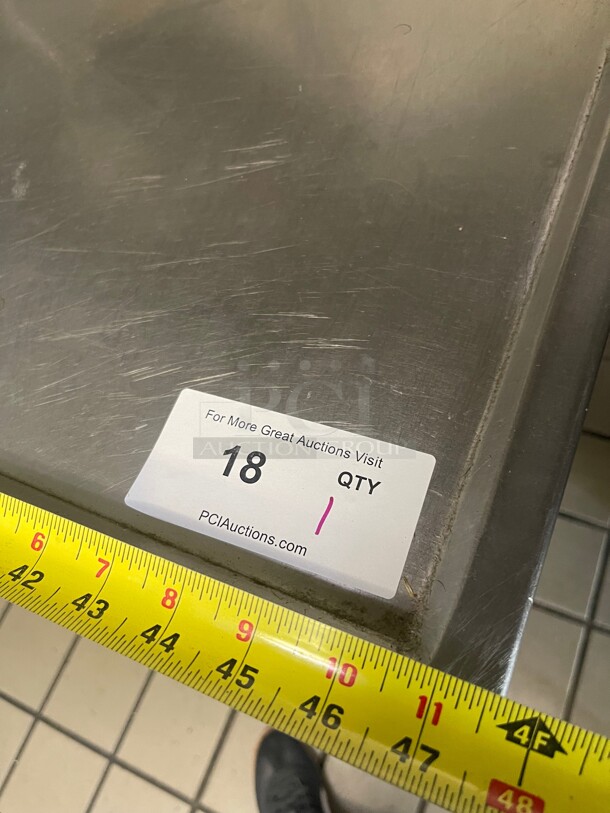 Clean! Commercial 48 inch Stainless Steel Table With Stainless Shelf NSF With Splash Guard - Image 5 of 7