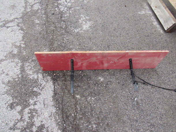 One Red Wooden Wall Mount Shelf With Brackets. 48X11X12 - Image 2 of 2
