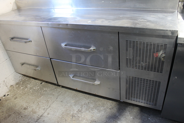 Stainless Steel Commercial Pizza Prep Table w/ 4 Drawers on Commercial Casters. 115 Volts, 1 Phase. Tested and Working! - Image 4 of 7
