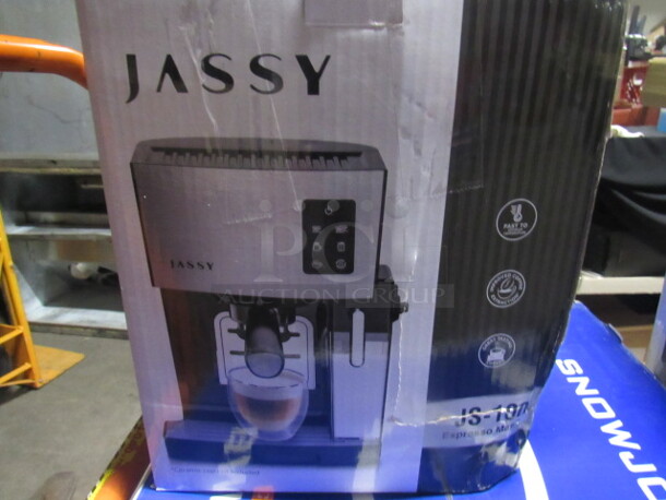 One Jassy Espresso Machine. Model# JS-101A.