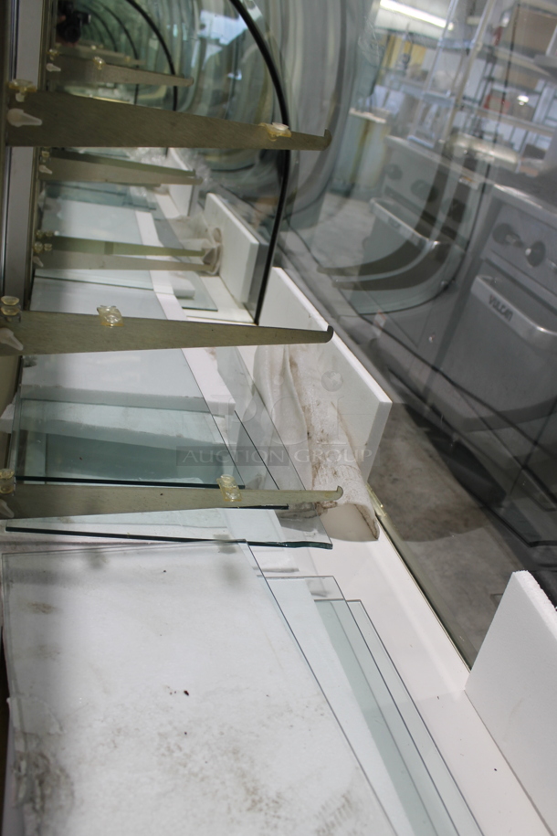 Display Concepts Metal Commercial Floor Style Display Case Merchandiser w/ Glass Shelves. Tested and Does Not Power On - Image 7 of 11