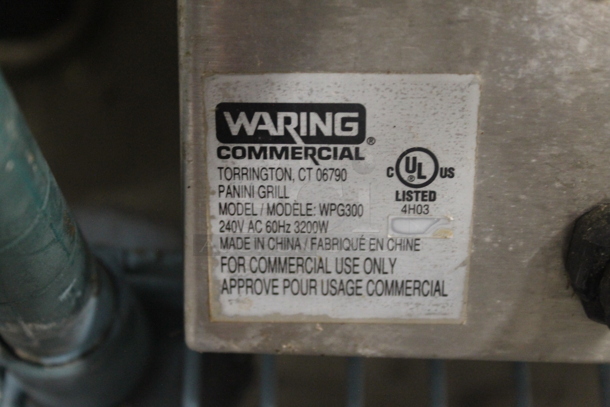 Waring WPG300 Stainless Steel Commercial Countertop Double Panini Press. 240 Volts, 1 Phase.  - Image 6 of 6