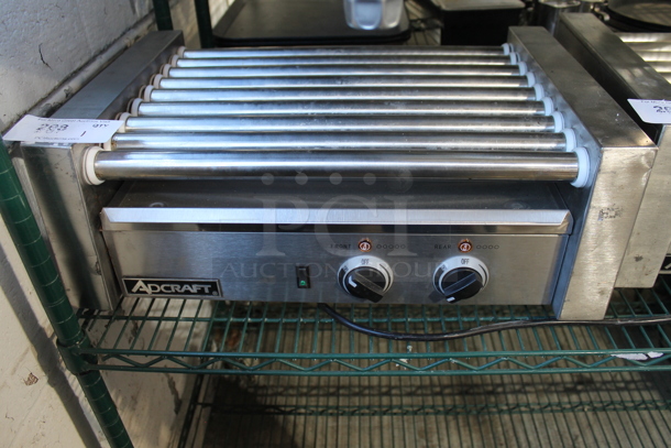 Adcraft RG-09 Stainless Steel Commercial Countertop Hot Dog Roller. 120 Volts, 1 Phase. Tested and Working!