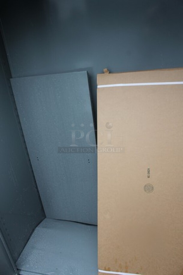 BRAND NEW SCRATCH AND DENT! Hallowell  Gray Metal 2 Door Cabinet. - Image 8 of 8
