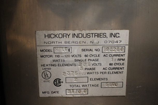 Hickory N/1.9e Stainless Steel Commercial Countertop Electric Powered Rotisserie Oven. 208 Volts, 3 Phase. - Image 7 of 7