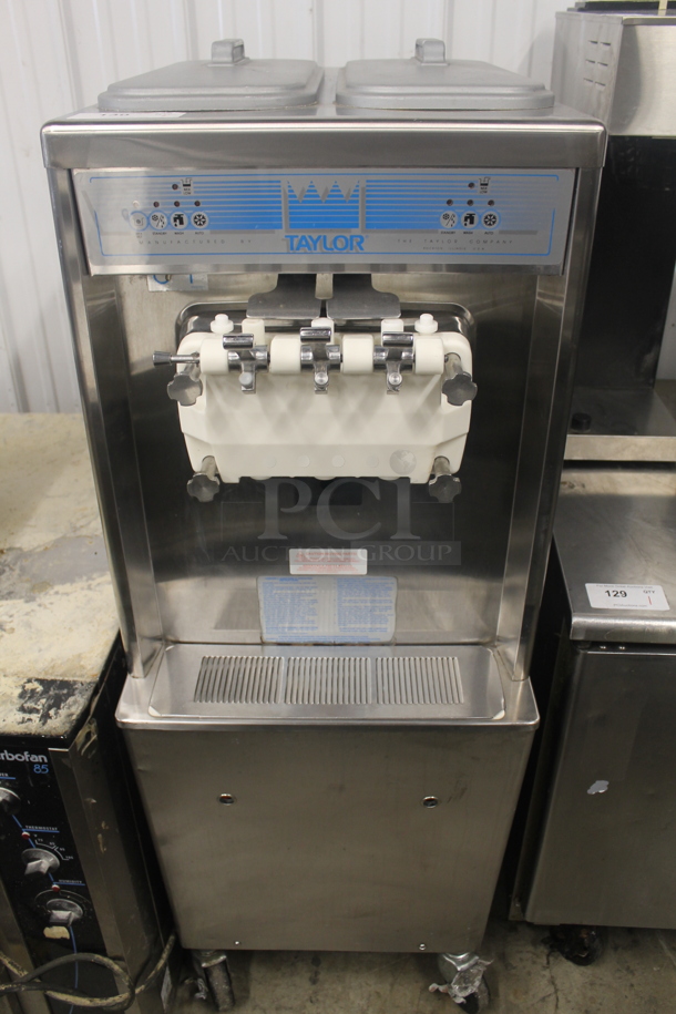 Taylor 794-33 Stainless Steel Commercial Floor Style Water Cooled 2 Flavor w/ Twist Soft Serve Ice Cream Machine on Commercial Casters. 208-230 Volts, 3 Phase. - Image 1 of 7