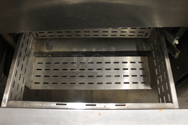 True TSSU-27-08D-2 Stainless Steel Commercial Sandwich Salad Prep Table Bain Marie Mega Top w/ 2 Drawers on Commercial Casters. 115 Volts, 1 Phase. Tested and Working! - Image 6 of 7