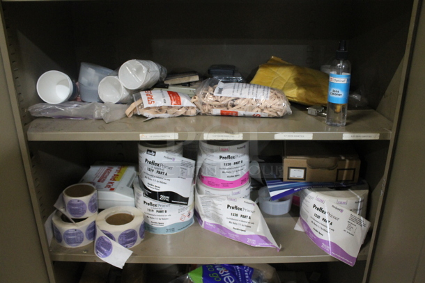 Gray Metal 2 Door Cabinet w/ Contents Including Labels. - Image 5 of 6