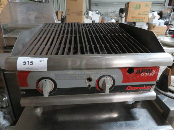 One APW WYOTT Champion Series Natural Gas Charbroiler. 24X25X16