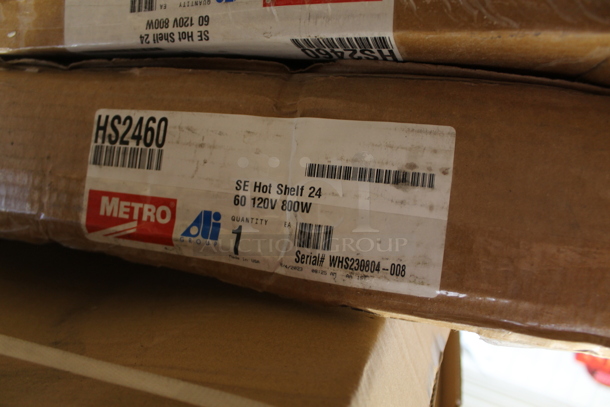 BRAND NEW SCRATCH AND DENT! Metro HS2460 Super Erecta Hot HS2460 24" x 60" Stainless Steel Heated Shelf. 120 Volts, 1 Phase.  - Image 2 of 2