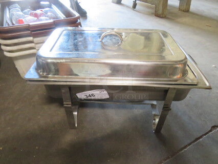 One Full Size 4 Inch Deep Chafer Stand, Pan And Lid. 
