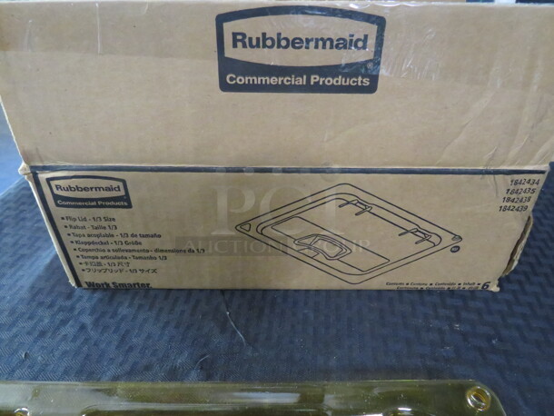 NEW Rubbermaid 1/3 Size Food Storage Amber Flip Lids. 6XBID - Image 3 of 3