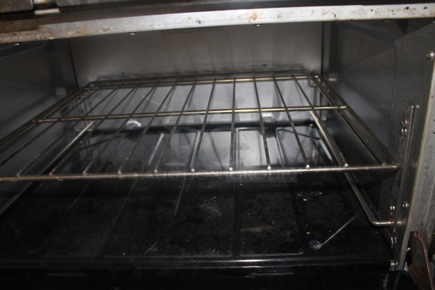 Garland SunFire Stainless Steel Commercial Natural Gas Powered 6 Burner Range w/ Right Side Flat Top Griddle, 2 Ovens, Over Shelf and Back Splash. - Image 5 of 6