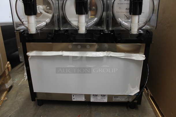 BRAND NEW IN BOX! 2021 SPM I-PRO 3 E Stainless Steel Commercial Countertop 3 Hopper Slushie Machine. 115 Volts, 1 Phase. Stock Pictures Used. Tested and Powers On But Does Not Get Cold - Image 4 of 6