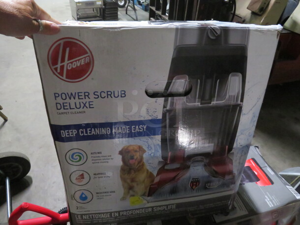 One Hoover Power Scrub Deluxe Carpet Cleaner.