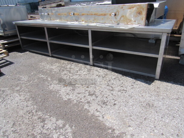 One Stainless Steel Table/Front Counter With 6 Stainless Under Shelves. 128X37X26 - Image 2 of 2