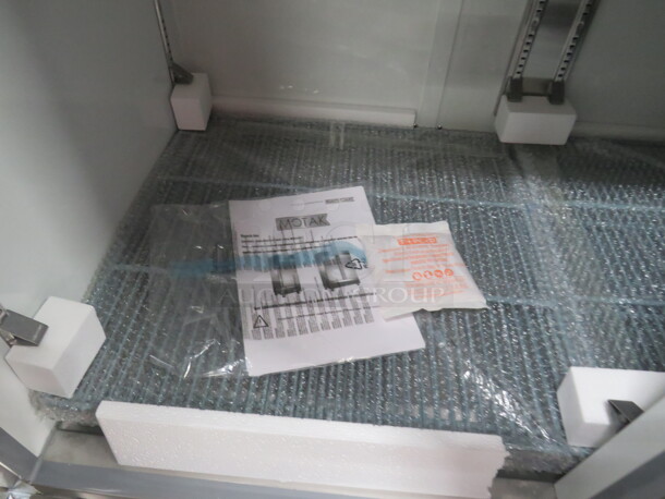 One NEW NEW NEW Motak 3 Door Refrigerator With 9 Racks On Casters. Model# MSD-3DR-BAL-X. 80X32X83 - Image 3 of 6