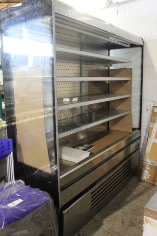 2021 Cosmo Stainless Steel Commercial Floor Style Open Grab N Go Merchandiser w/ Metal Shelves. 230 Volts.