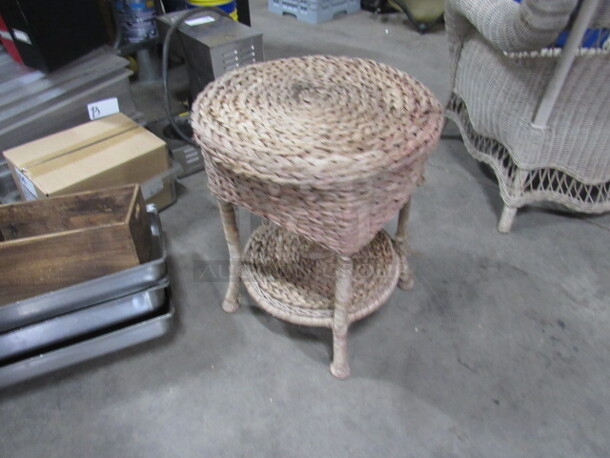 One AWESOME Wicker Side Table. 19X21 - Image 2 of 2