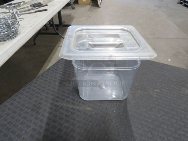 1/6 Size 6 Inch Deep Food Storge Container With Lid. 2XBID - Image 1 of 1