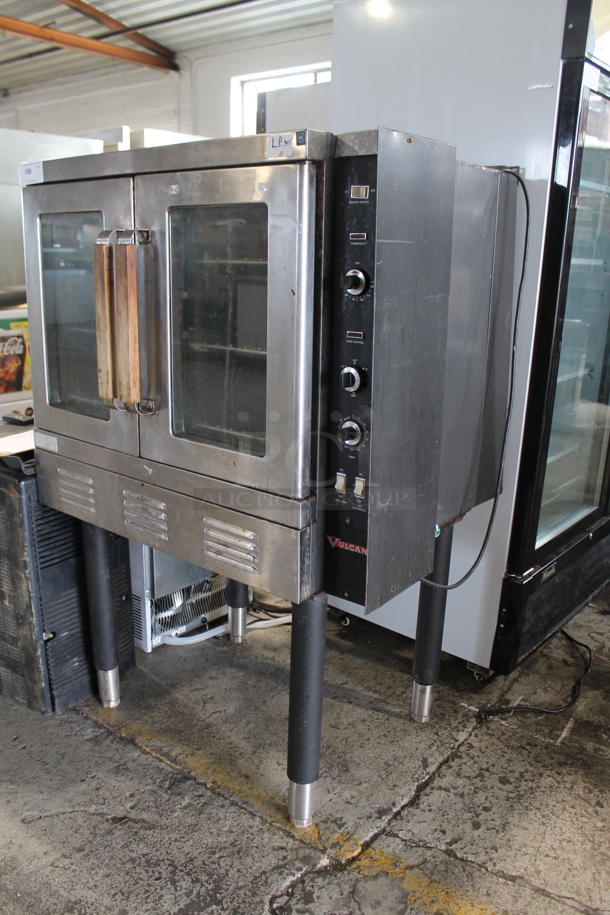 Vulcan Stainless Steel Commercial Propane Gas Powered Full Size Convection Oven w/ View Through Doors, Metal Oven Racks and Thermostatic Controls on Metal Legs. - Image 6 of 7