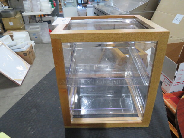 One Wooden/Acrylic Pastry Display Case With 2 Shelves. 12X12X12 - Image 2 of 3