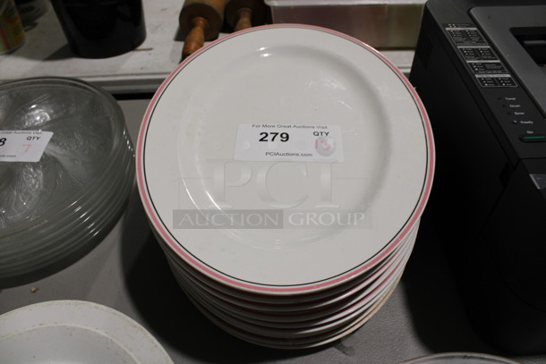 13 White Ceramic Oval Plates. 14.5x11x1. 13 Times Your Bid!