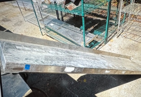 One 72X14 Stainless Steel Wall Mount Shelf. 