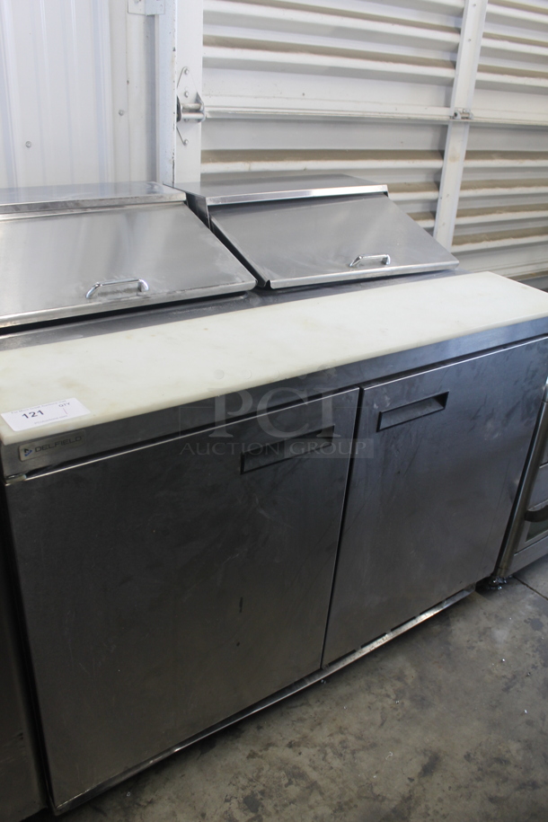 2019 Delfield 4448N-12 Stainless Steel Commercial Sandwich Salad Prep Table Bain Marie. 115 Volts, 1 Phase. Tested and Working! - Image 1 of 9