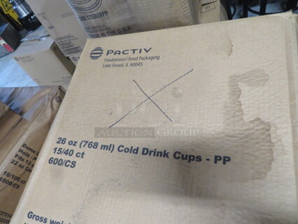 One Case Of Pactiv 26oz Cold Drink Cups. #11011170