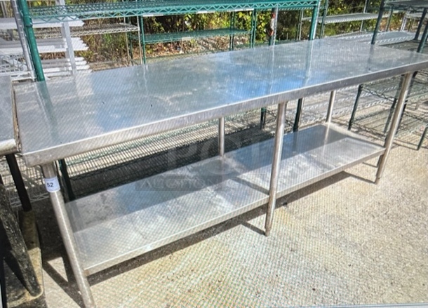 One Stainless Steel Table With SS Under Shelf. 84X30X34 - Image 1 of 1