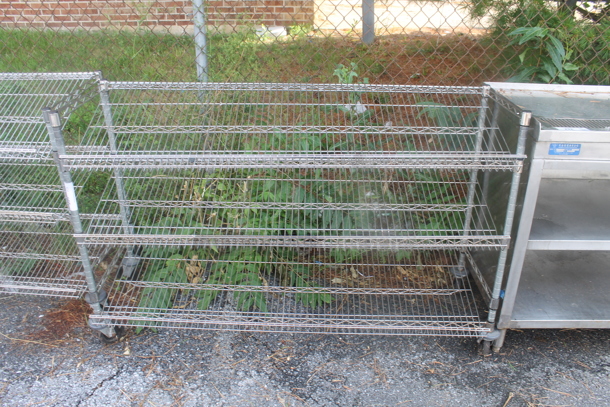 Chrome Finish 3 Tier Wire Shelving Unit on Commercial Casters. BUYER MUST DISMANTLE. PCI CANNOT DISMANTLE FOR SHIPPING. PLEASE CONSIDER FREIGHT CHARGES. - Image 1 of 5