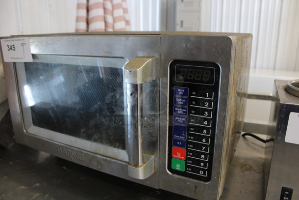 Waring Stainless Steel Commercial Countertop Microwave Oven. 20x17x12 - Image 2 of 5