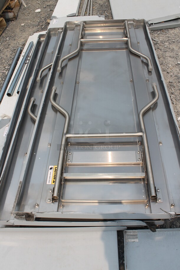 BRAND NEW SCRATCH AND DENT! Regency 600FWT3072 Commercial Stainless Steel Open Base Folding Work Table - Image 4 of 4
