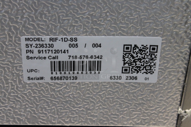 BRAND NEW SCRATCH AND DENT! 2023 KoolMore RIF-1D-SS Stainless Steel Commercial Single Door Reach In Freezer w/ Poly Coated Racks on Commercial Casters. 115 Volts, 1 Phase. Tested and Working! - Image 6 of 7