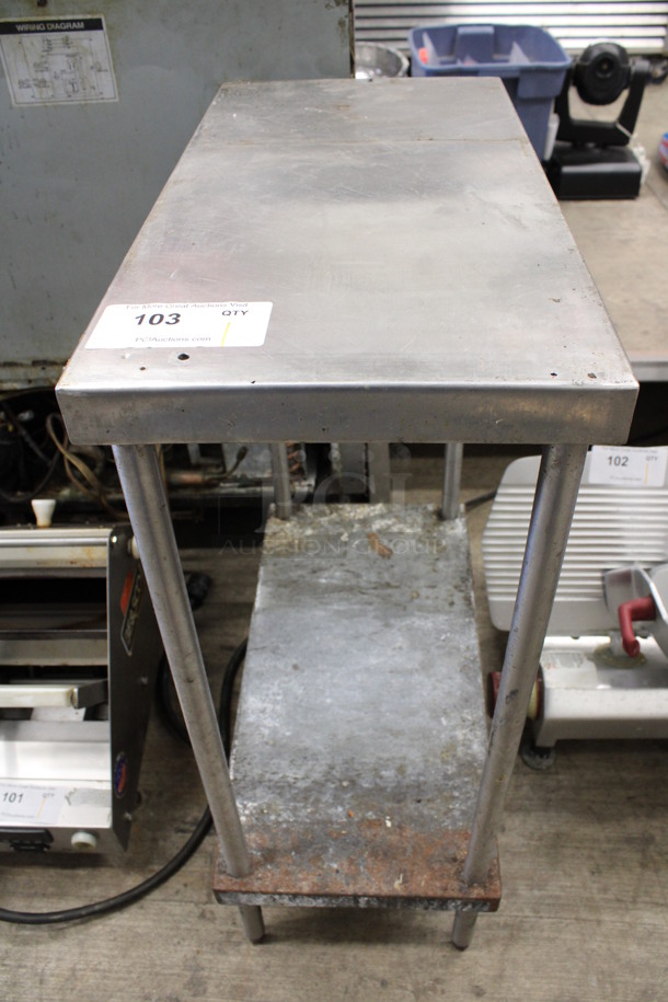 Stainless Steel Commercial Table w/ Under Shelf. 12x24x33