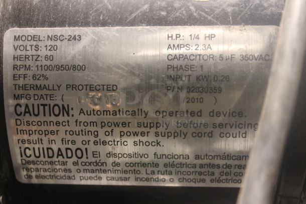 Lasko NSC-243 Metal Floor Style Fan. 120 Volts, 1 Phase. - Image 4 of 5