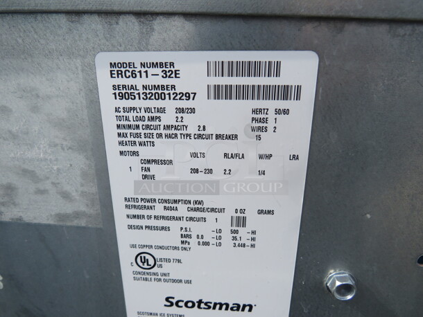 One Scotsman Prodigy Plus Ice Maker With Remote. 1828lb Per 24hr. Model# C1848MR-32E. 208=230 Volt. 48X29X24. Scotsman Remote #ERC611-32E. 208-230 Volt. 36X29.5X53. WORKING!!! - Image 5 of 8