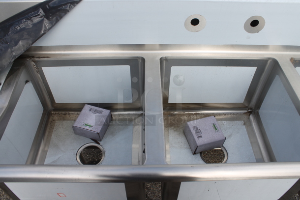 BRAND NEW SCRATCH AND DENT! Regency 600S317117218 Stainless Steel Commercial 3 Bay Sink w/ Dual Drain Boards. - Image 2 of 3