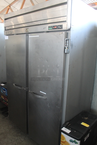 Beverage Air ER48-1AS Stainless Steel Commercial 2 Door Reach In Cooler. 115 Volts, 1 Phase. Cannot Test Due To Plug Style