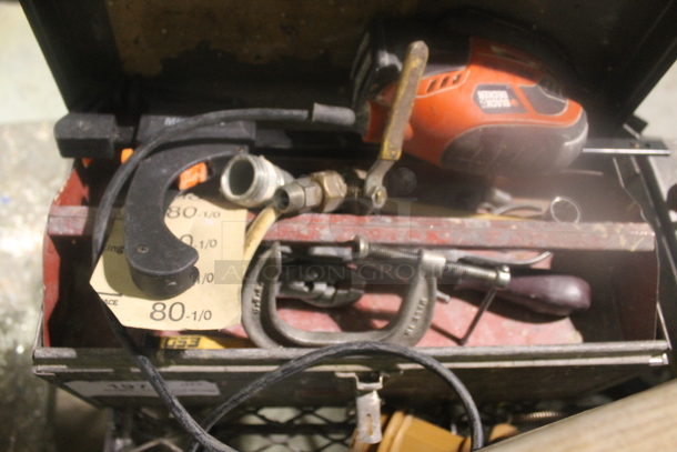 Gray Metal Double Sided 3 Step Ladder w/ Contents. - Image 5 of 5