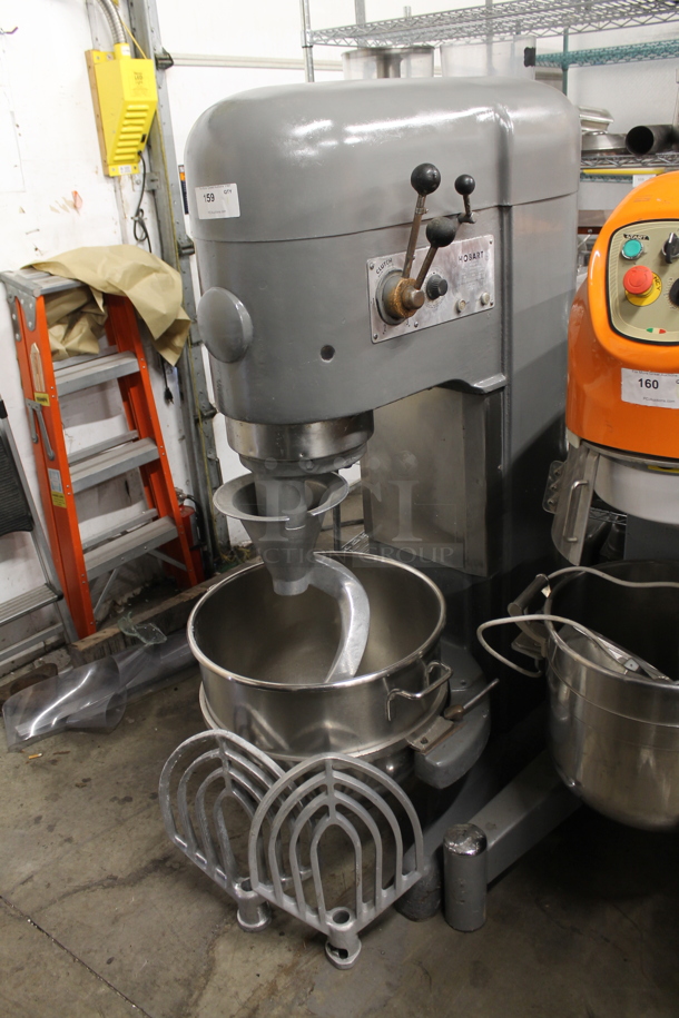 Hobart M-802 Metal Commercial Floor Style 80 Quart Planetary Dough Mixer w/ Stainless Steel Mixing Bowl, Dough Hook and 2 Paddle Attachments. 208 Volts, 3 Phase. - Image 1 of 7
