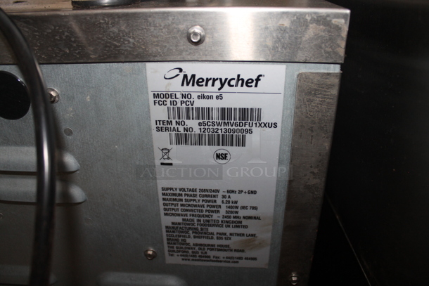 2012 Merrychef eikon e5 Stainless stee Commercial Countertop Electric Powered Rapid Cook Oven. 208/240 Volts, 1 Phase.  - Image 5 of 5
