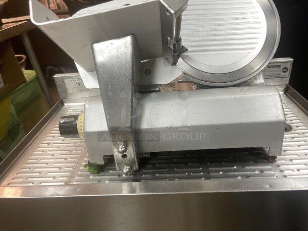 Working! 12 inch Commercial Meat Slicer With Knife Sharpener Stainless Steel Blade Deli Food Cheese Electric Slicer Veggies Cutter Restaurant Semiautomatic 115 Volt NSF Tested and Working! - Image 4 of 6