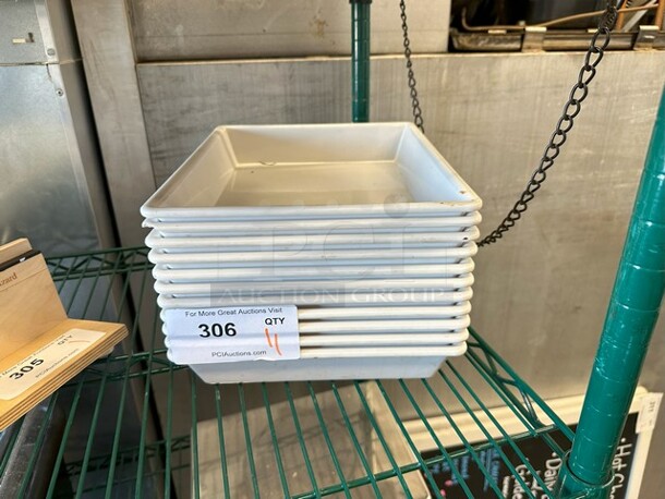 ALL ONE MONEY! Lot of 11 White Poly Plates. - Image 1 of 3